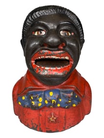 Uncle Tom with Star - Cast Iron Mechanical Bank