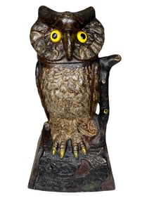Owl Turns Head - Cast Iron Mechanical Bank