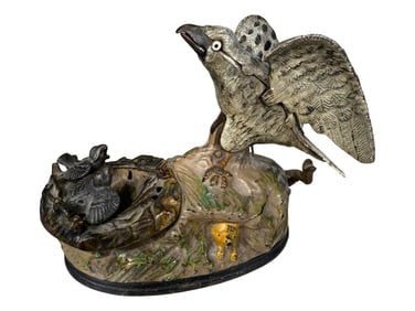 Eagle & Eaglets - Cast Iron Mechanical Bank