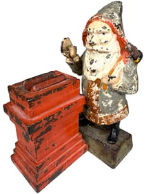 Santa at Chimney - Cast Iron Mechanical Bank