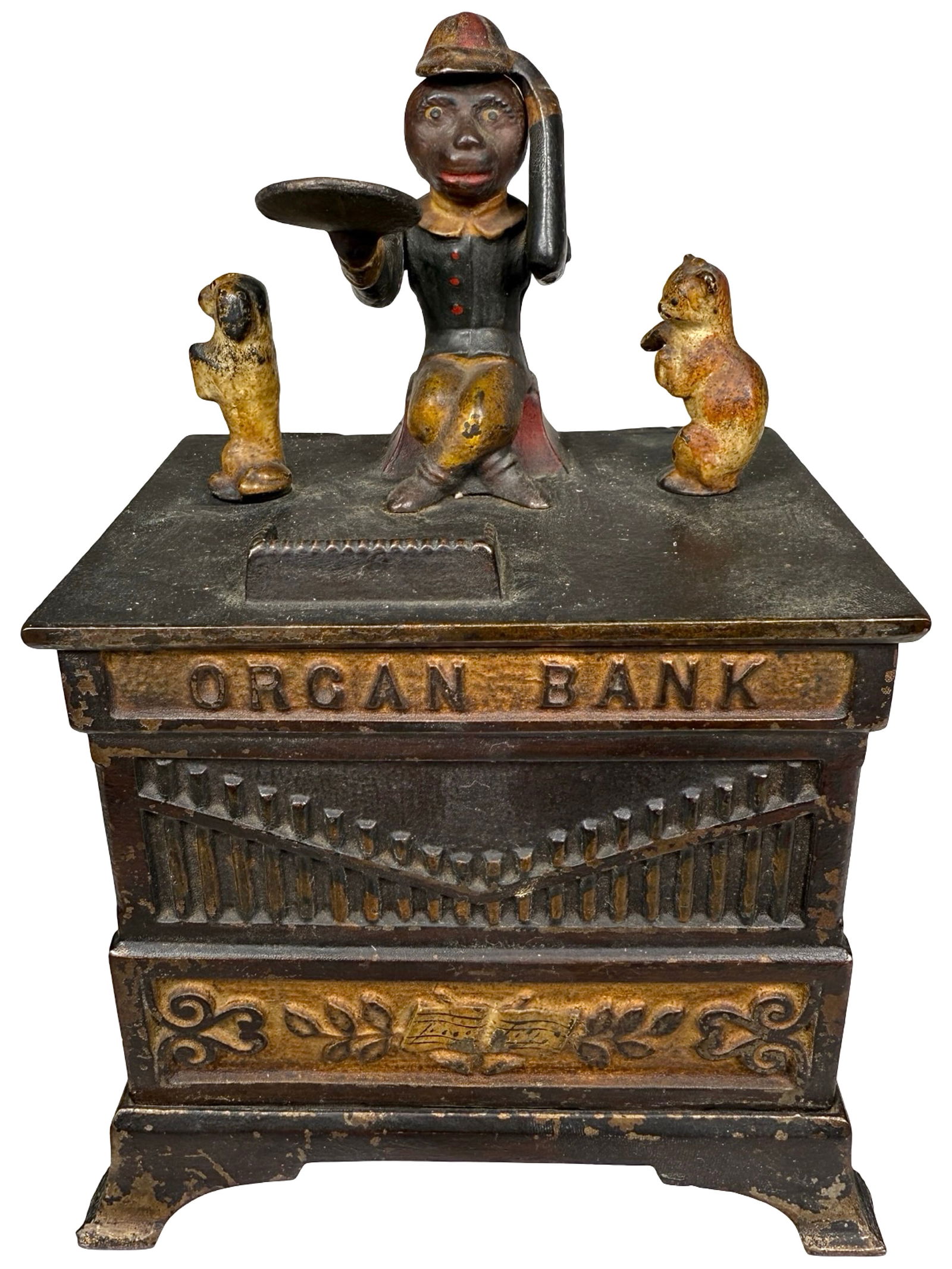 Organ, Cat & Dog - Cast Iron Mechanical Bank (1 of 11)