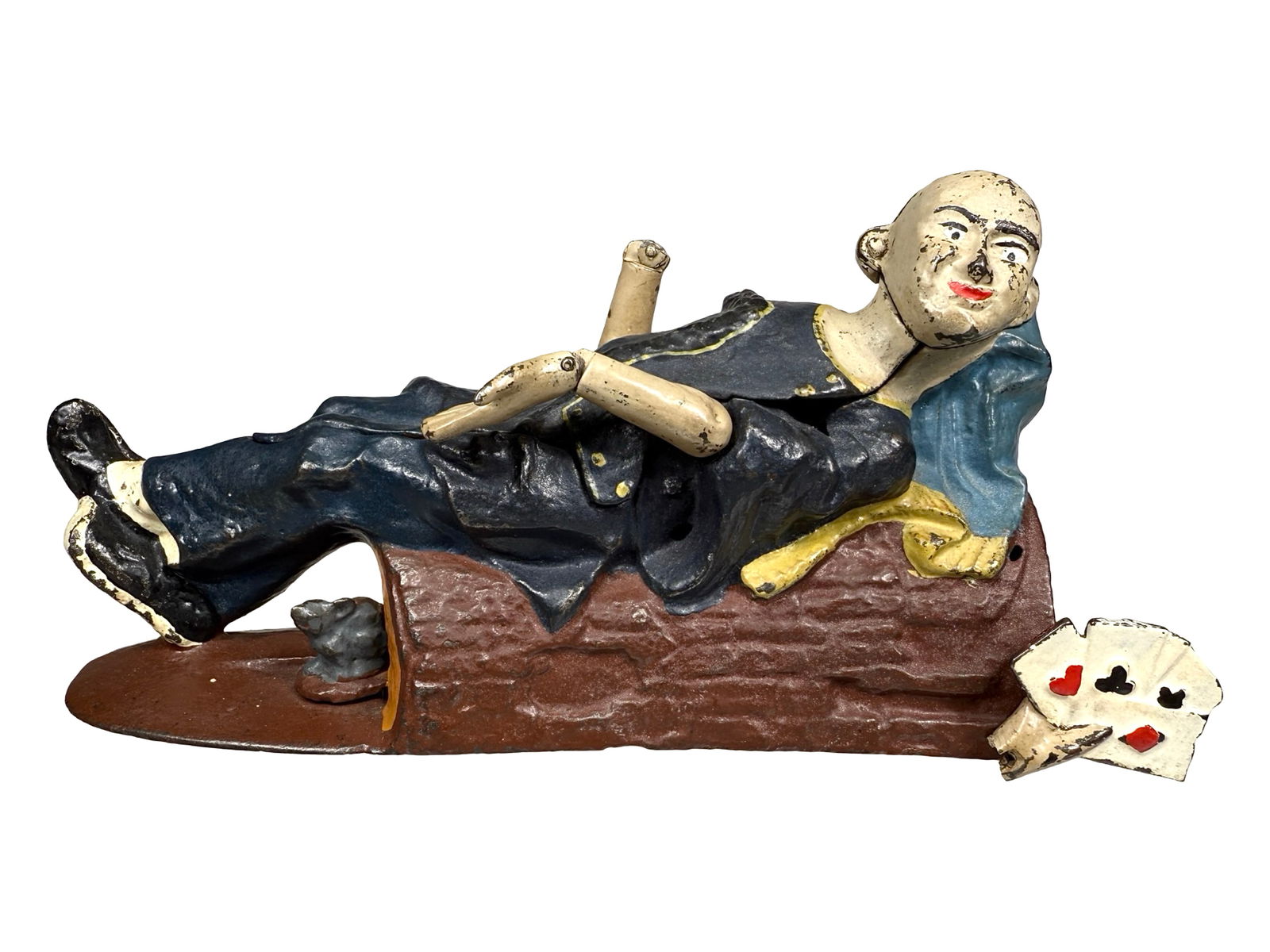 Reclining Chinaman - Cast Iron Bank: J. & E. Stevens Company. Cromwell, Connecticut - 1882.