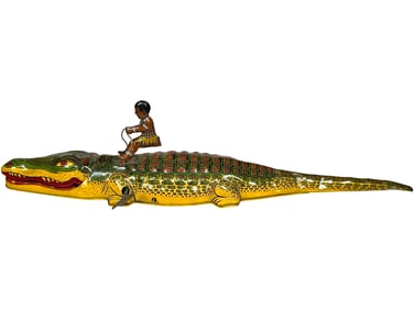Native Riding Alligator - Windup Toy