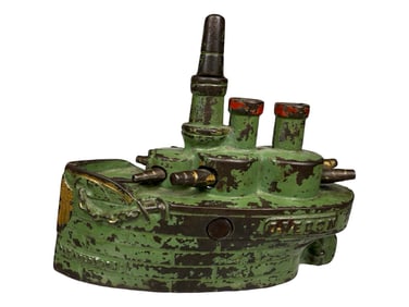 Battleship Oregon - Large Cast Iron Bank