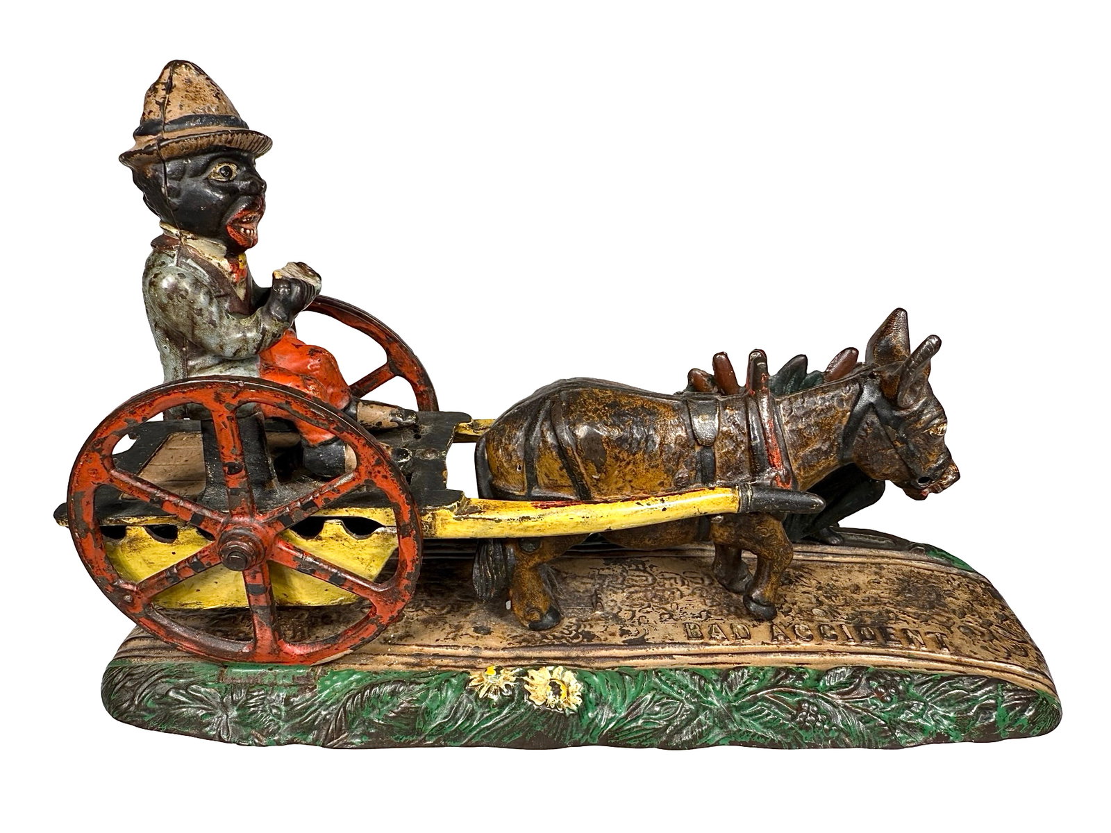 Bad Accident - Cast Iron Mechanical Bank: J & E Stevens Company. Cromwell, Connecticut, Circa 1888.