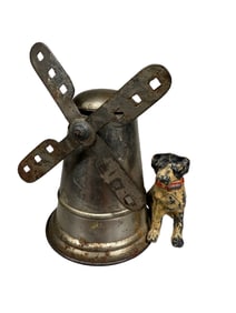 Dog by a Windmill Bank