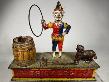 Trick Dog - Cast Iron Mechanical Bank - Six Part Base