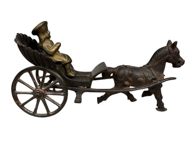 Horse with Cloud Shaped Gig - Cast Iron Toy
