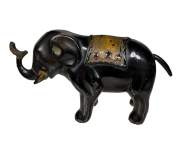 Elephant & Three Stars - Cast Iron Mechanical Bank