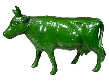 Rare Green Cow - Cast Iron Bank
