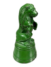 Green Lion on Tub - Cast Iron Bank
