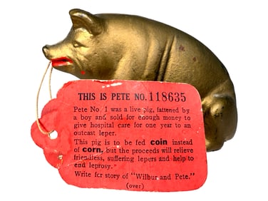 Pete the Seated Pig - Cast Iron Bank