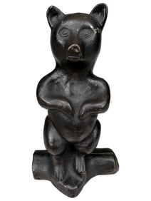 Bear Standing on a Log - Rare Cast Iron Bank