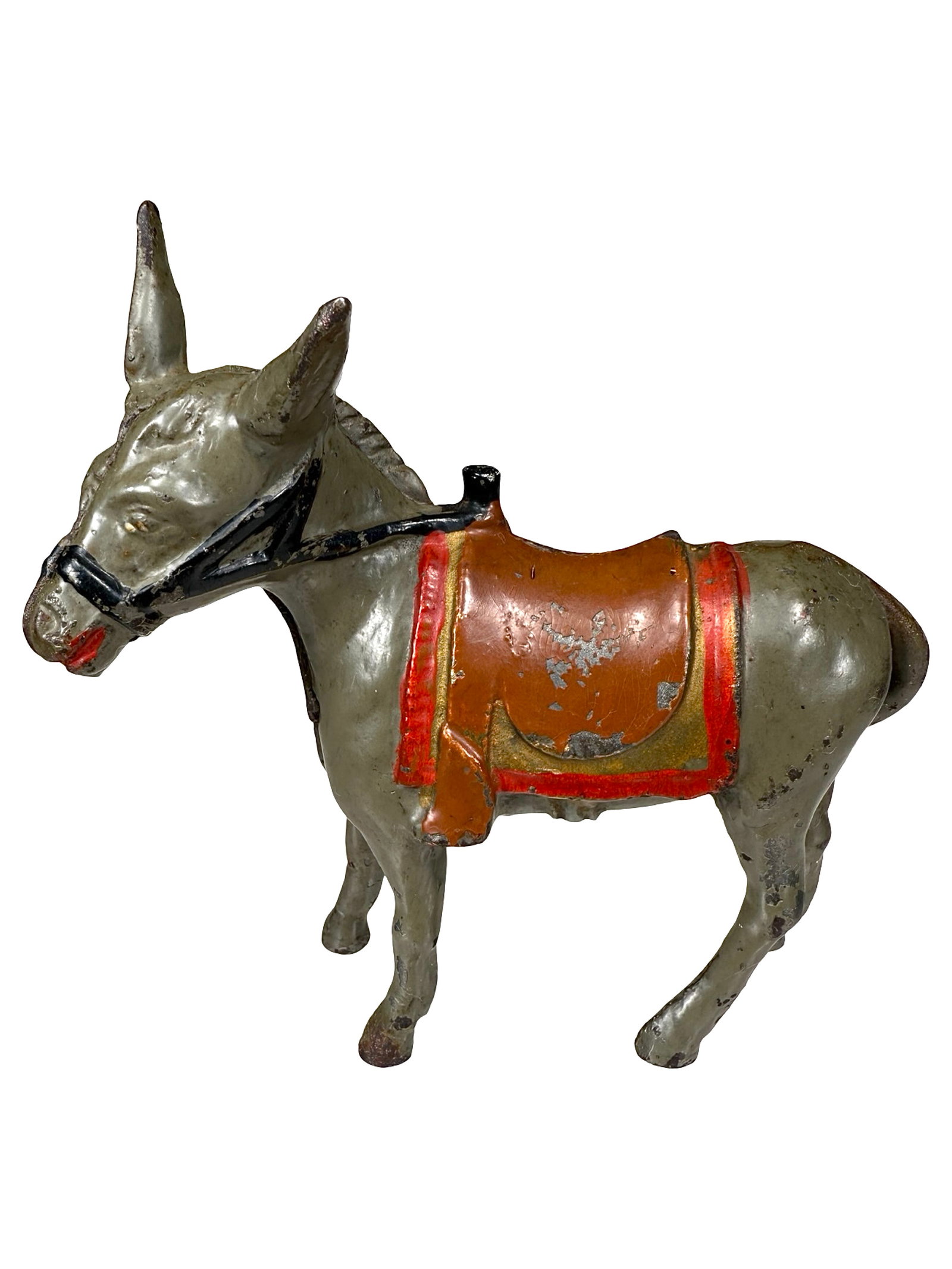 Gray Donkey with Great Highlights - Cast Iron Bank: Made by the A. C. Williams Company. Raenna, Ohio - 1925 - 4 5/8" Tall.