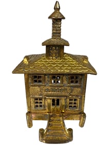 Brassed Lead Caisse Bank with Beautiful Tall Tower