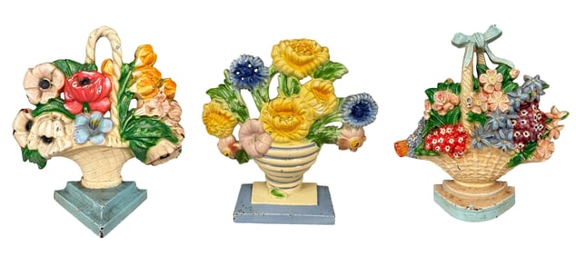 Three Floral Door Stops