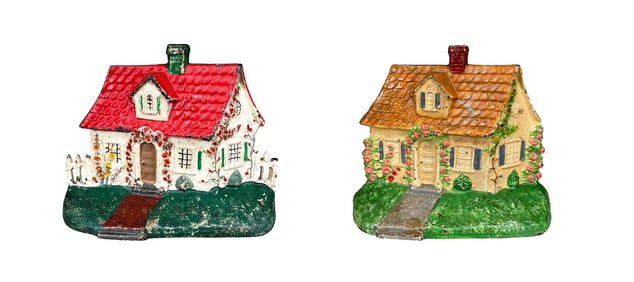 Cape Cod Cottage Door Stop and Cottage with Fence Door Stop