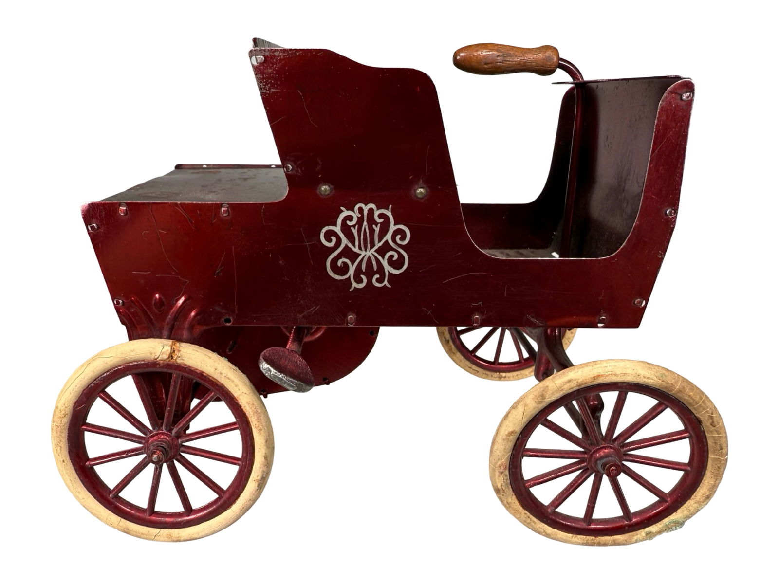 Horseless Carriage with Maroon Stain & Rubber Tires (1 of 6)