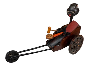 Seated Musician in Elongated Rickshaw - A Scarce and Desirable Kobe Toy