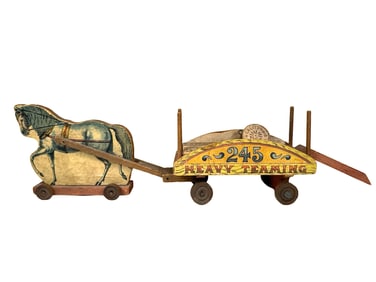 "245" Heavy Teaming Dray Wagon - Paper Litho Toy