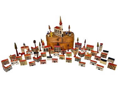 Erzgebirge Farm Set with Trees in the Original Box