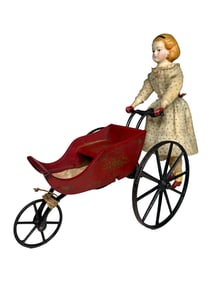 Woman Pushing Perambulator - Goodwin's Patent Walking Doll