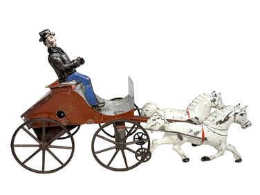 Very Unusual Mechanical Buggy with Country Doctor/Squire Figure