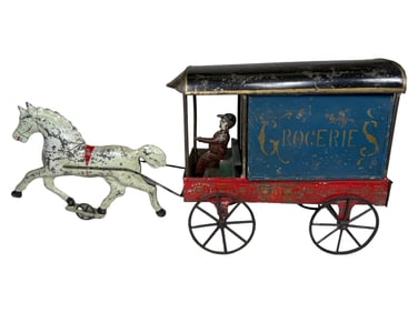 Groceries Delivery Wagon with Unusual Movable Curtain Flaps