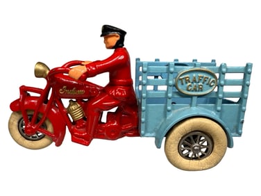 Indian Traffic Car with Rubber Tires - Cast Iron Toy