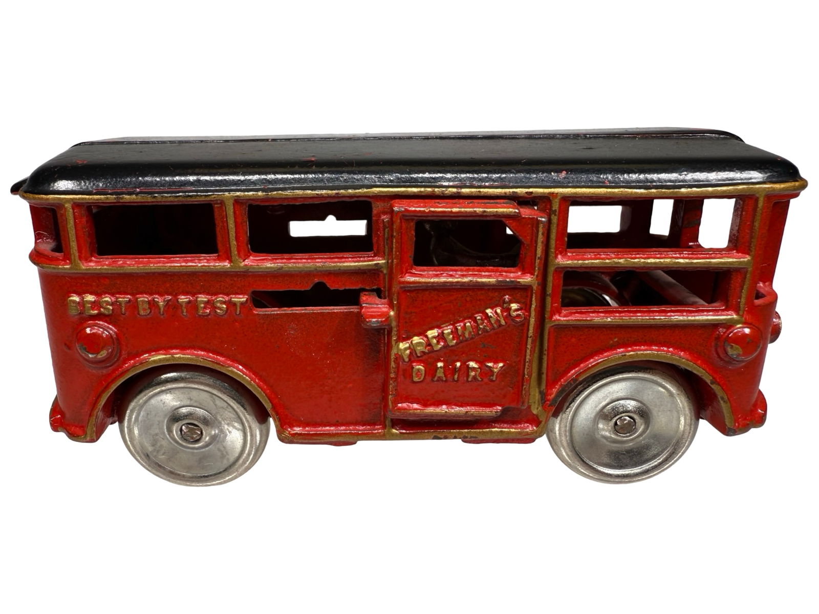 "Freemans Dairy" Truck - Cast Iron Toy: Made by Dent Hardware Co. Fullerton, Pa. - 1930 - 5 1/2" L.