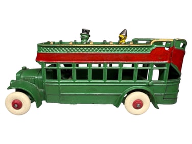 Double Decker Bus with Eight Windows - Cast Iron Toy