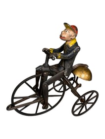 Monkey Riding Tricycle Bell Toy - Desirable Deluxe Painted Version