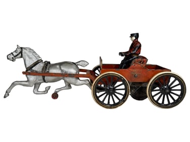 Mechanical Fire Chief's Buckboard - Cast Iron Toy