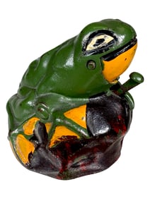 Frog on Rock - Cast Iron Mechanical Bank