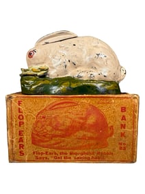 Rabbit in Cabbage - Cast Iron Mechanical Bank