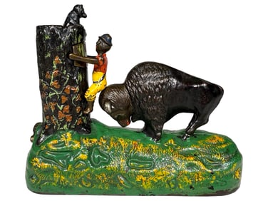 Butting Buffalo - Cast Iron Mechanical Bank