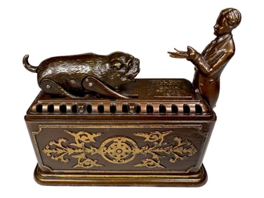 Bull Dog Savings - Cast Iron Mechanical Bank