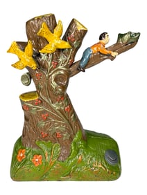 Boy Robbing the Bird's Nest - Cast Iron Mechanical Bank