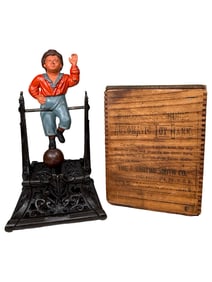 Boy on Trapeze - Cast Iron Mechanical Bank
