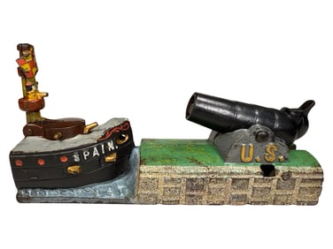 U. S. and Spain - Cast Iron Mechanical Bank