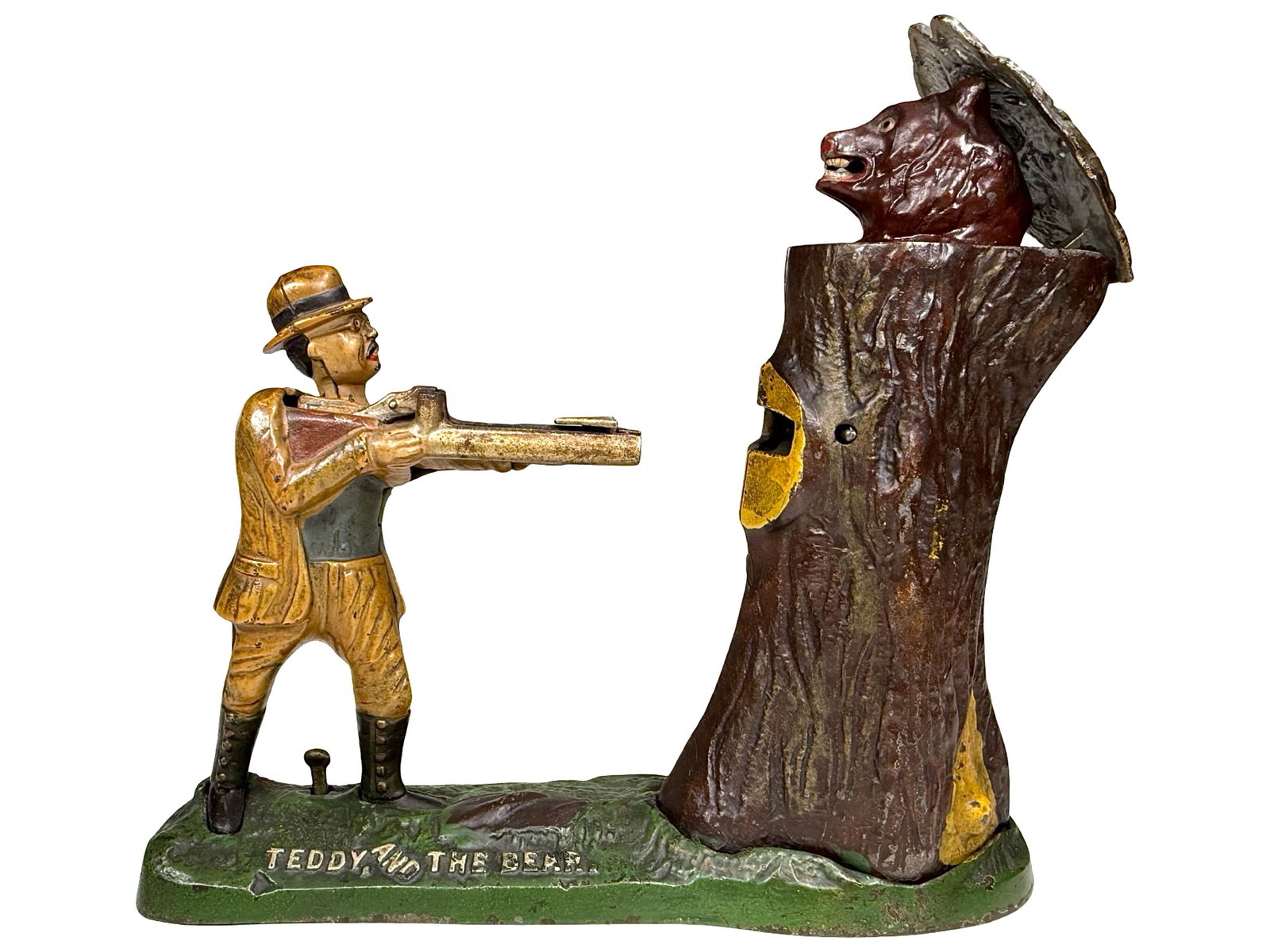 Teddy and the Bear - Cast Iron Mechanical Bank (1 of 10)