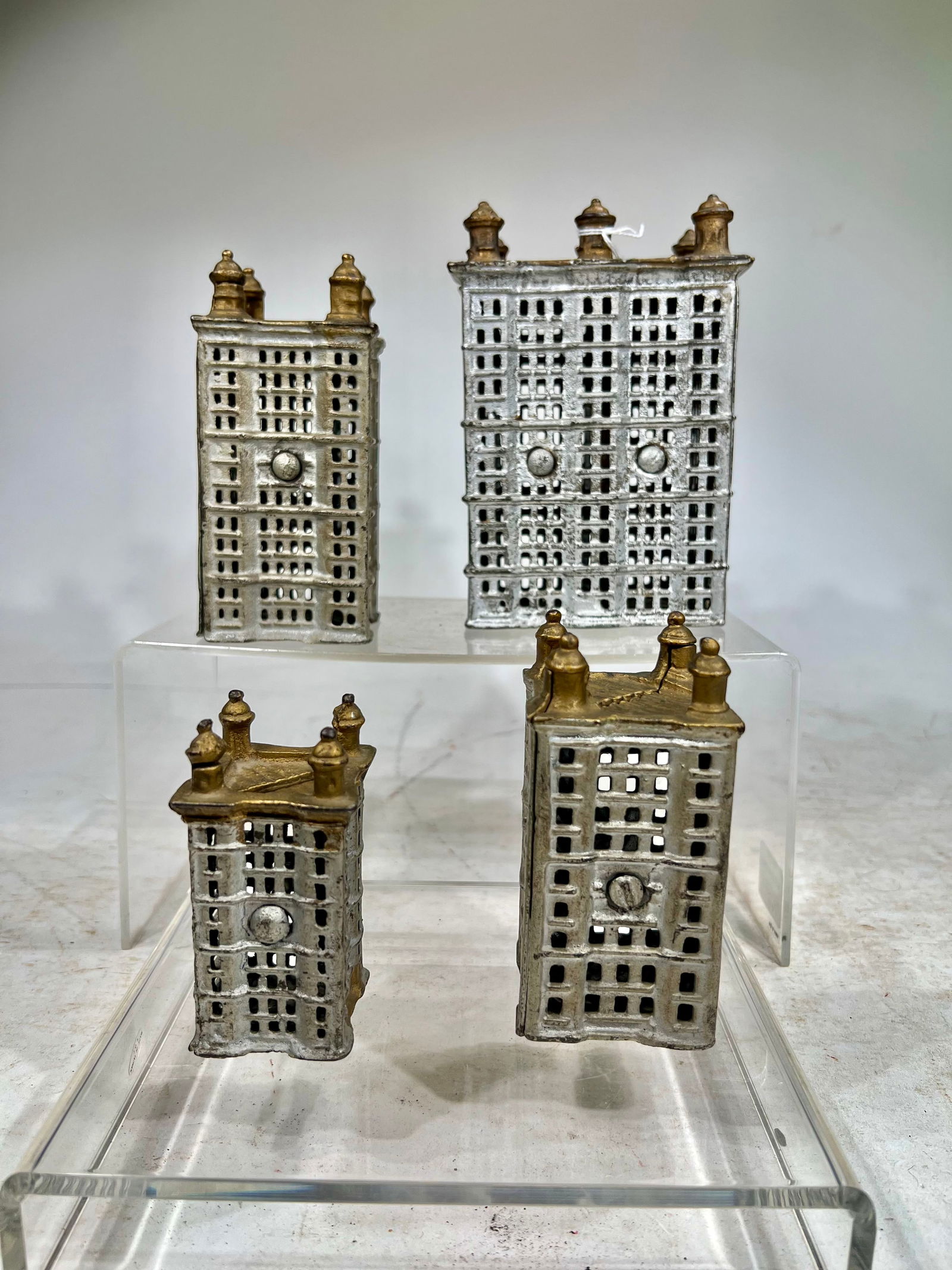 4 Skyscraper Cast Iron Banks (1 of 3)
