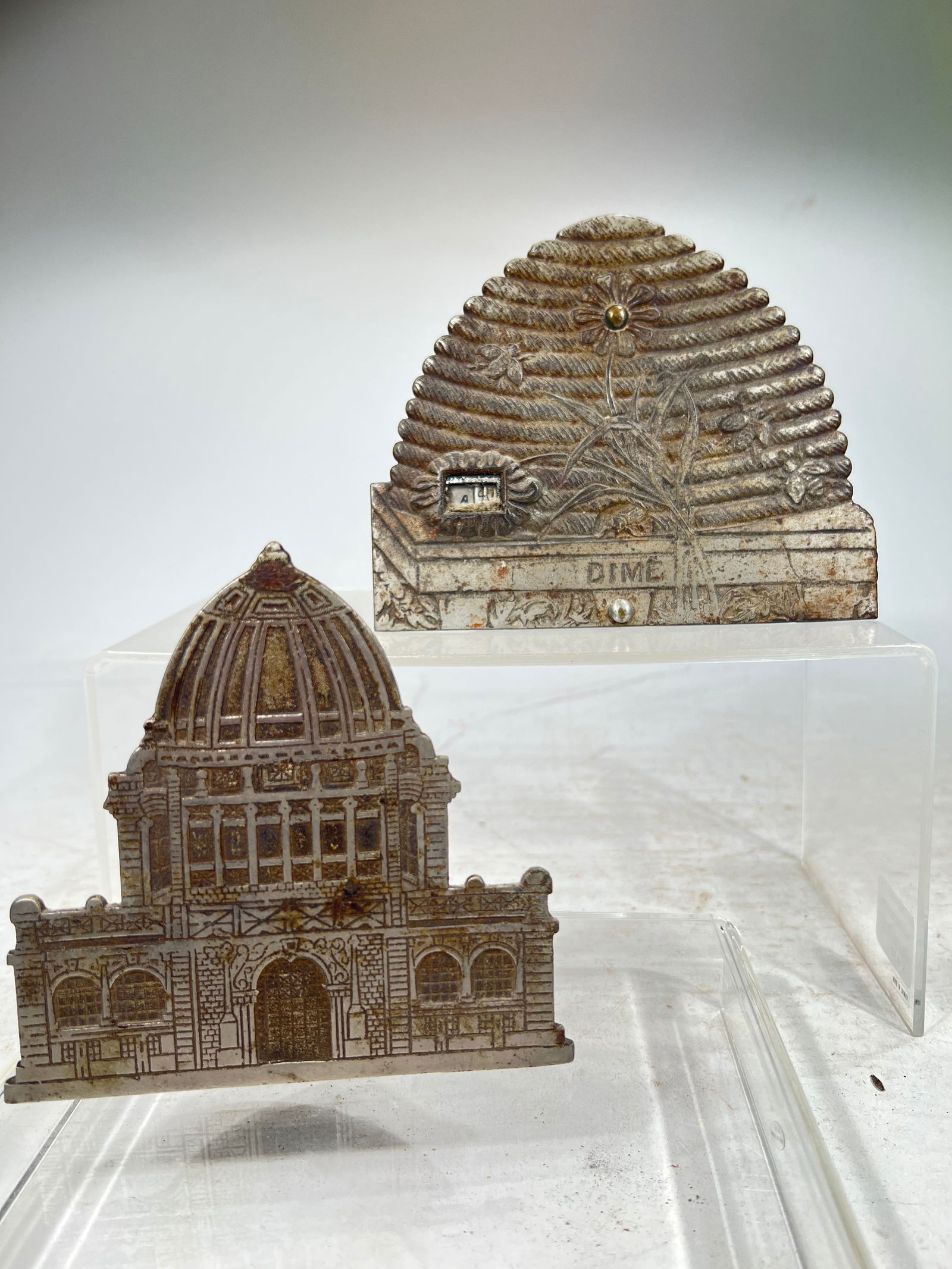 Two Cast Iron Banks: Dime Register/Colombian Admin (1 of 3)