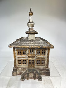 Bureaux Caisse Cast Iron Bank Extra Tall Finial