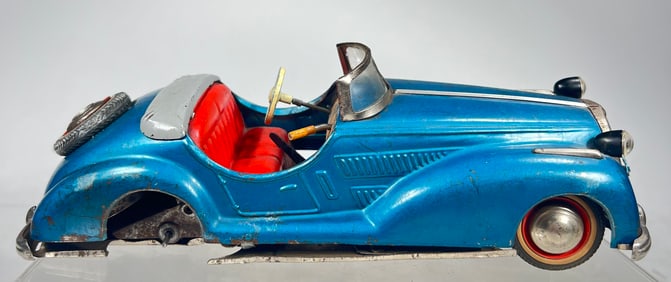 Tin European Windup Coupe, Possibly a Mercedes