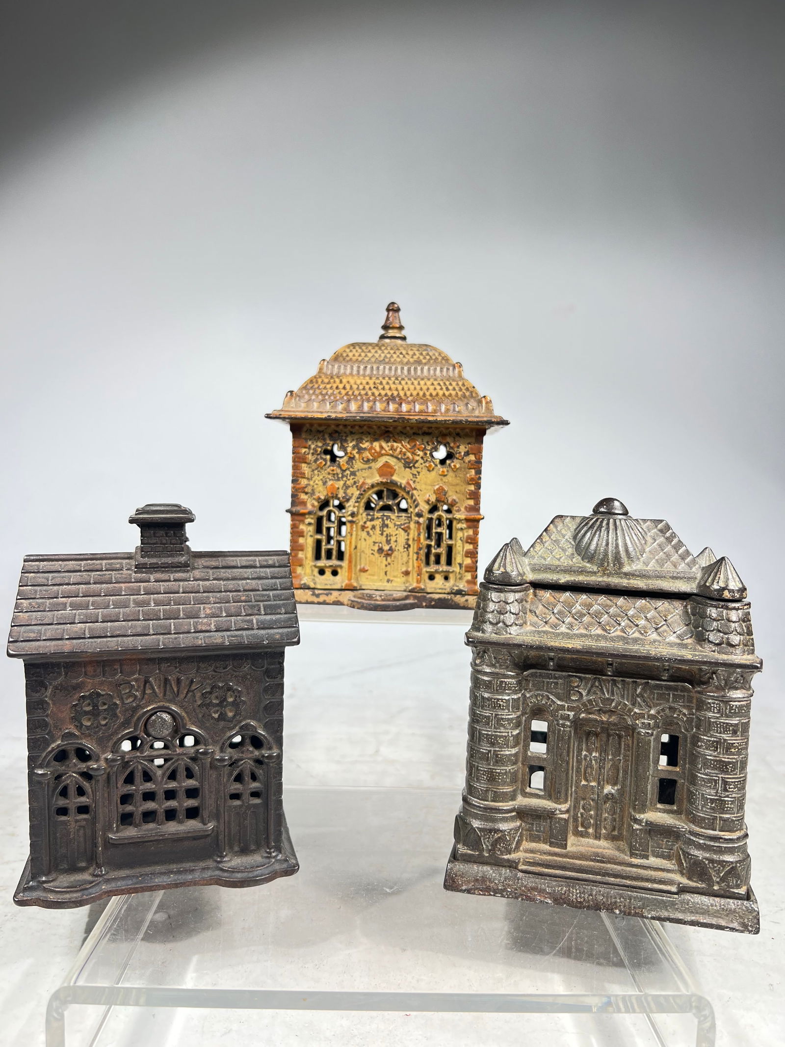 Three Cast Iron Building Banks (1 of 3)