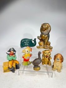 Twelve Assorted Banks, Most are White Metal