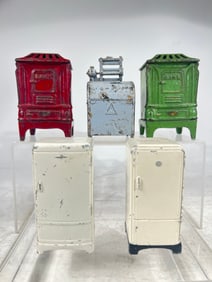 Five Assorted Still Banks-Cast Iron/Alloy