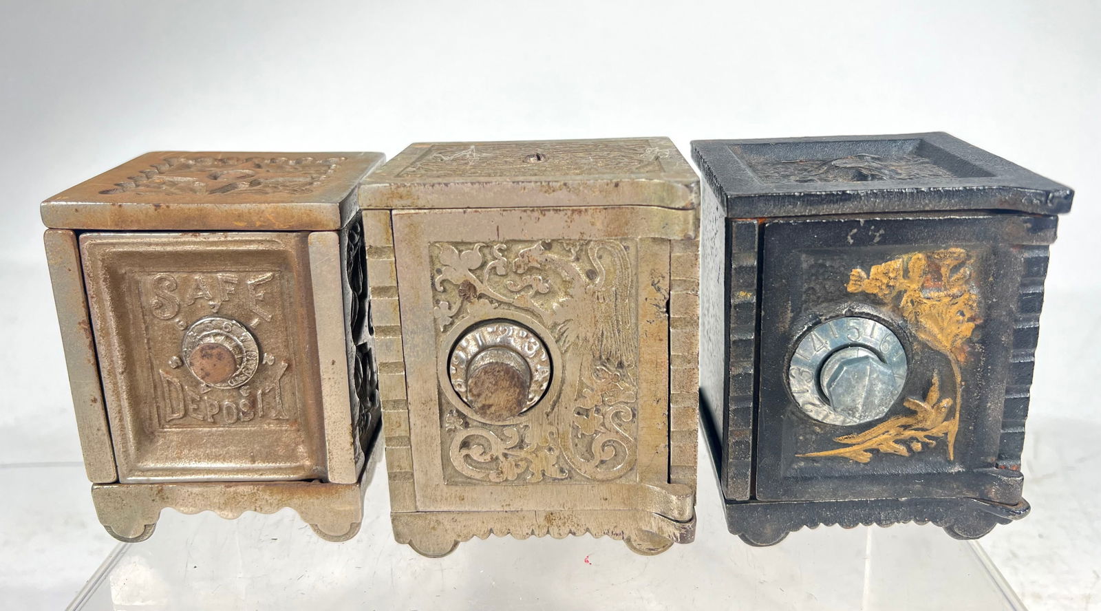 Three Cast Iron Safe Banks (1 of 3)