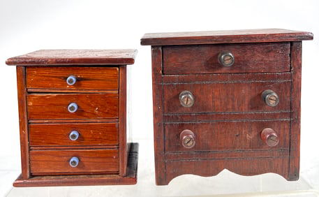 Two Wooden Trick Drawer Banks